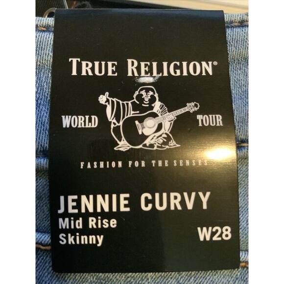 True Religion Women's Jennie Curvy Mid Rise Skinny Jeans Blue Stretch Size 6/28 - Picture 9 of 10